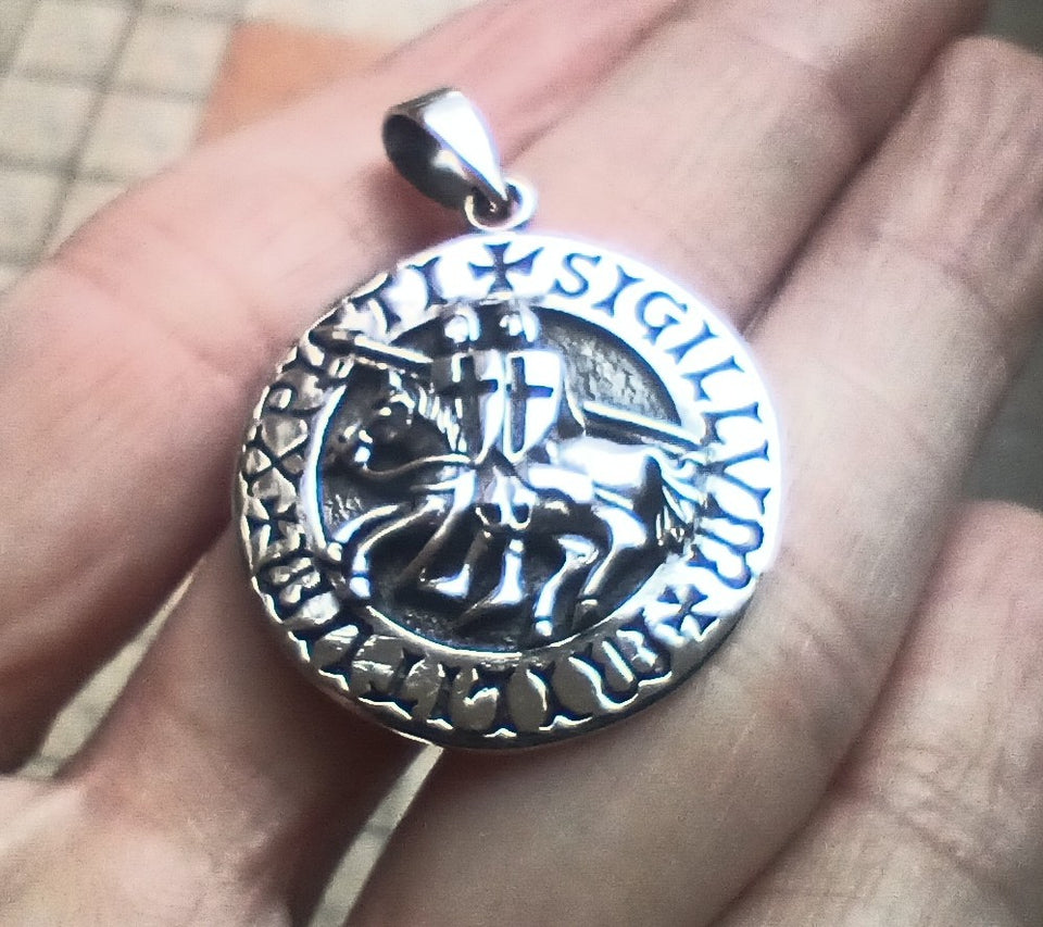 Knights Templar 925 Silver pendant A73