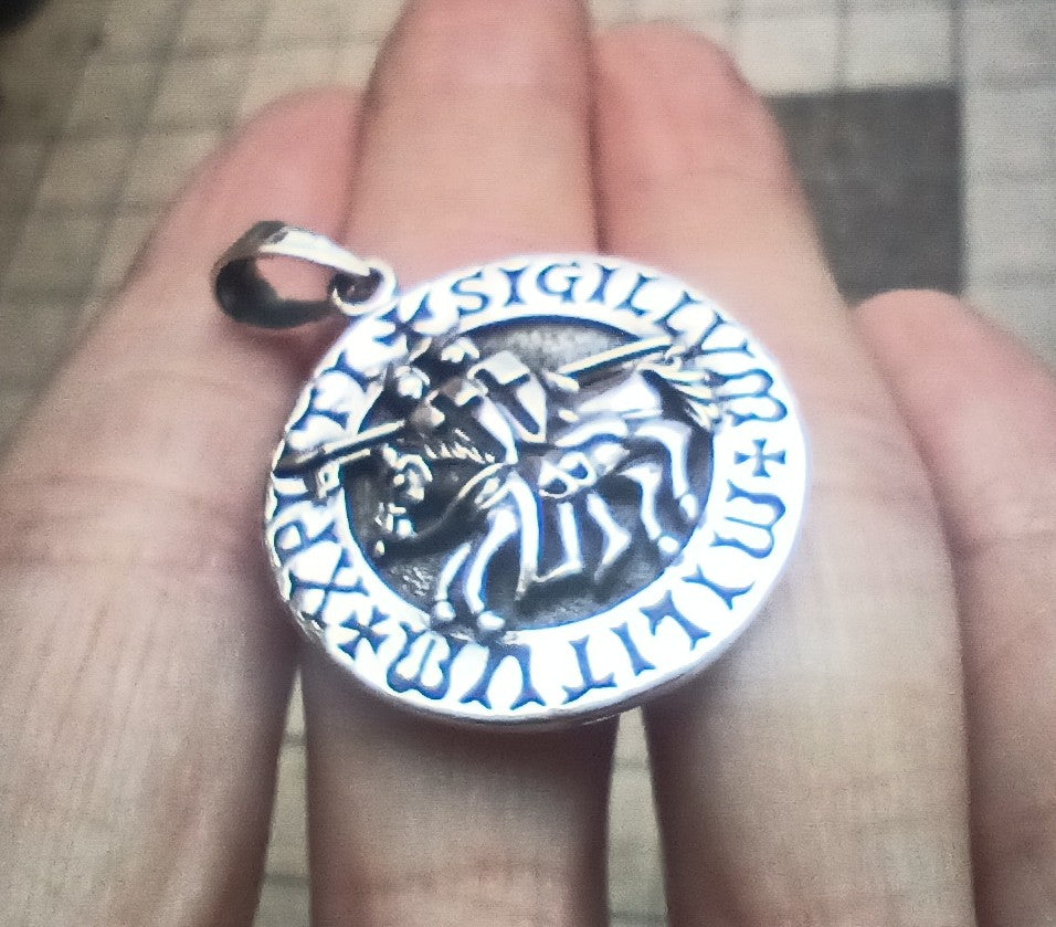 Knights Templar 925 Silver pendant A73