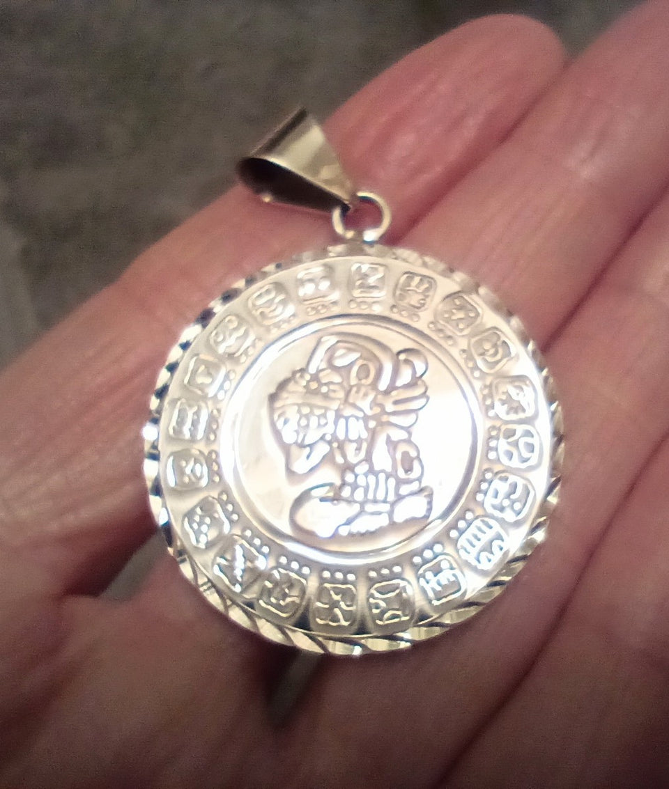 925 Sterling Silver Mayan Aztec Calendar Taxco Mexico ch92