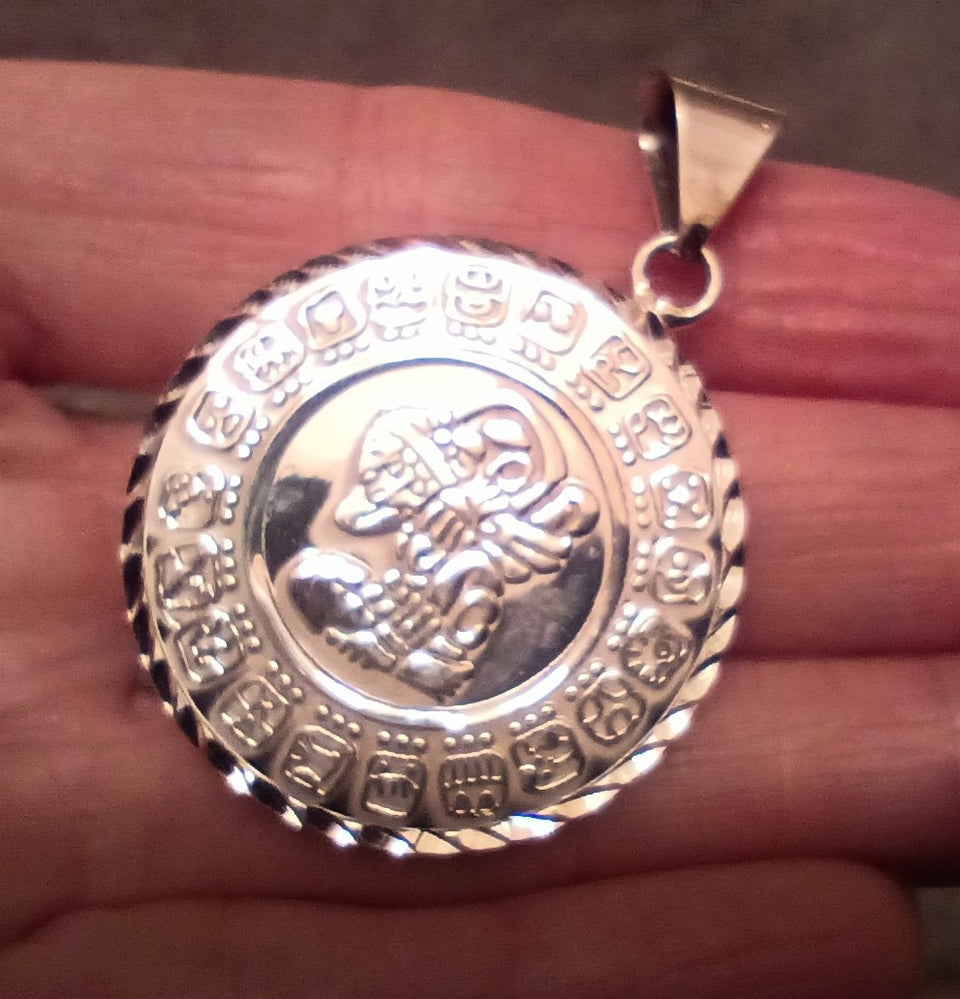 925 Sterling Silver Mayan Aztec Calendar Taxco Mexico ch92