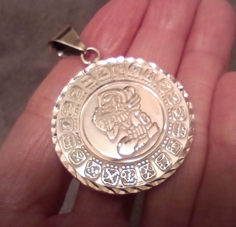 925 Sterling Silver Mayan Aztec Calendar Taxco Mexico ch92