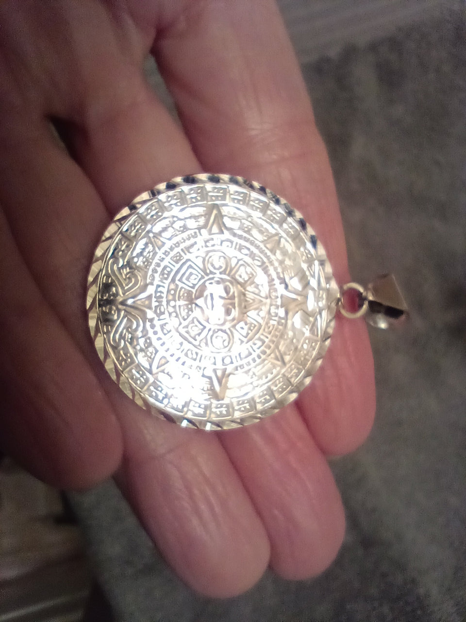 925 Sterling Silver Mayan Aztec Calendar Taxco Mexico ch92