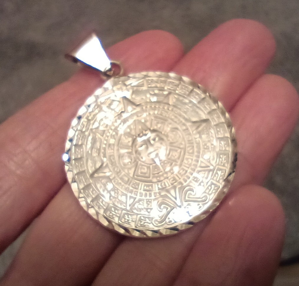 925 Sterling Silver Mayan Aztec Calendar Taxco Mexico ch92