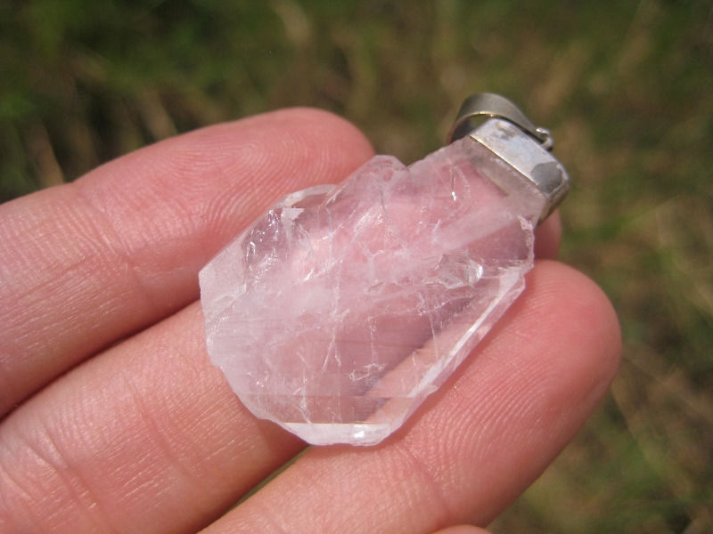 925 Silver Faden Quartz mineral stone Pendant Afghanistan Jewlery art A8