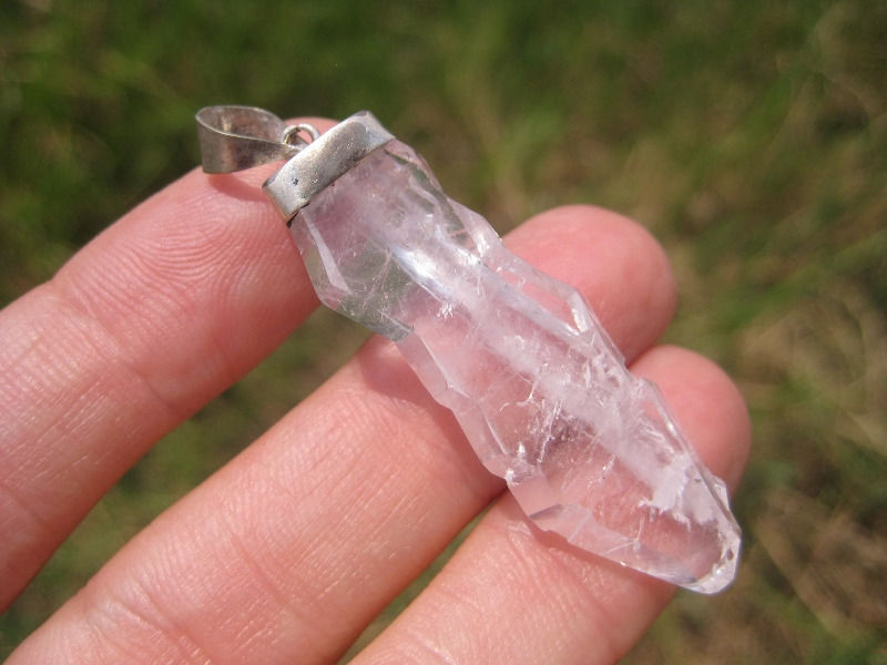 925 Silver Faden Quartz mineral stone Pendant Afghanistan Jewlery art A29