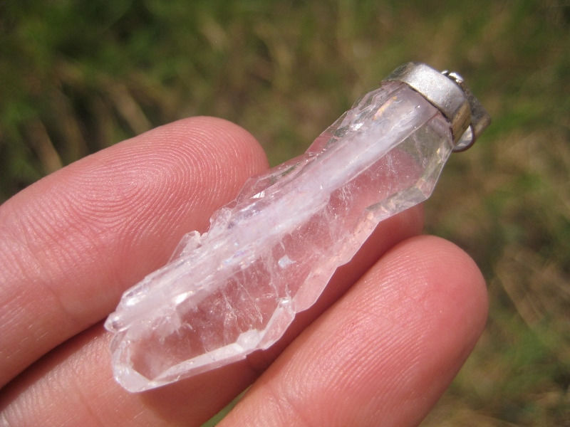 925 Silver Faden Quartz mineral stone Pendant Afghanistan Jewlery art A29