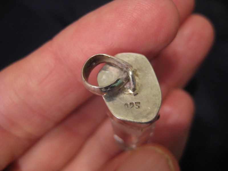 925 Silver rough Quartz mineral stone Pendant Nepal  Jewlery art A27