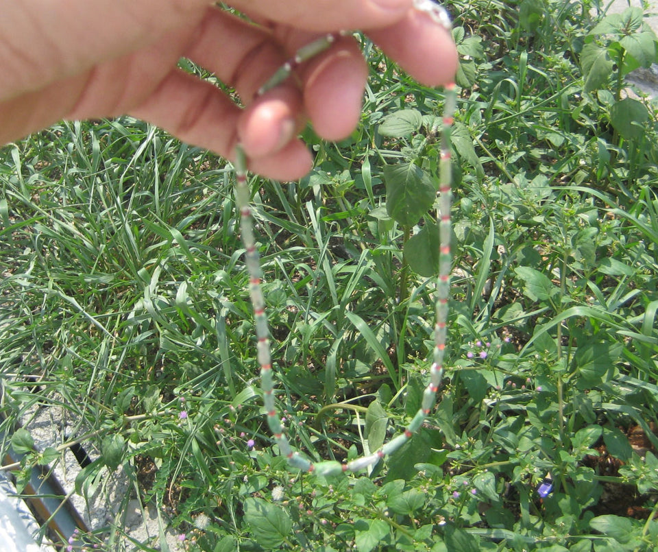 925 Silver Old Roman Glass  Garnet Bead necklace Afghanistan Jewelry art A72