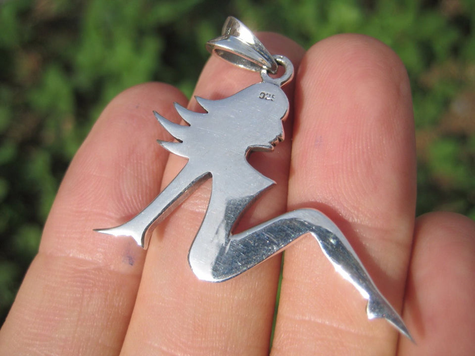 925 Sterling Silver Beautiful Naked Nude Lady Pendant Necklace A12