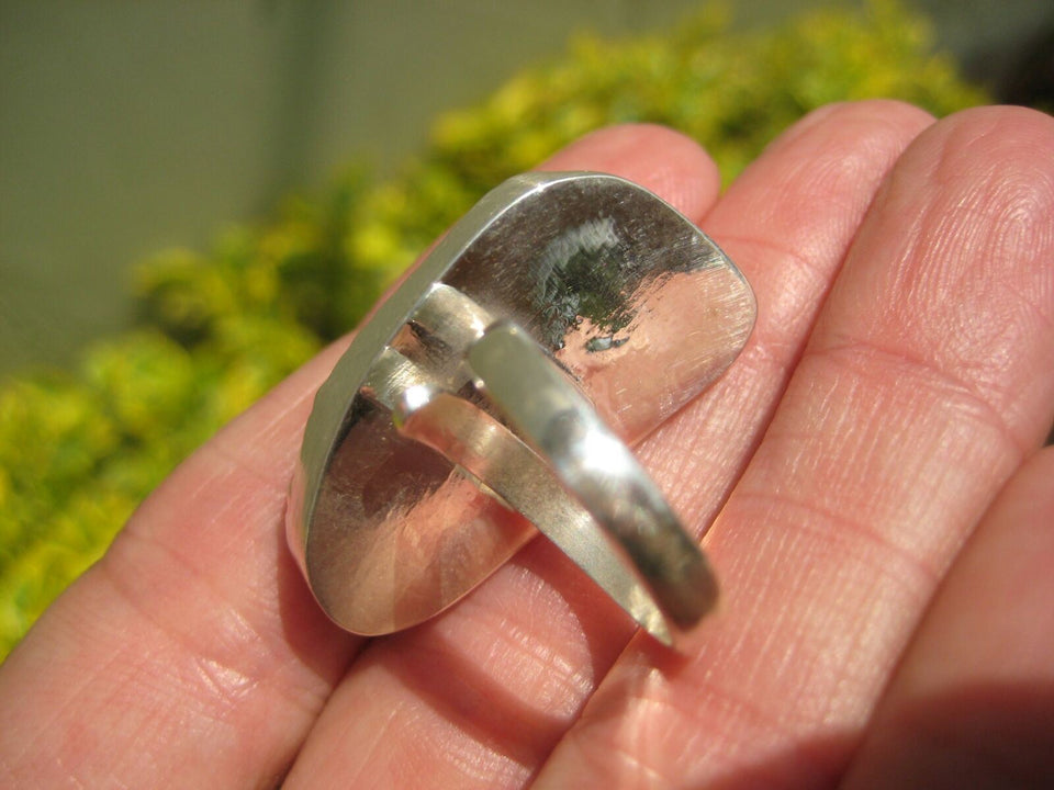 925 Silver Amber Ring Taxco Mexico Size 6 ( Adjustable ) A8566