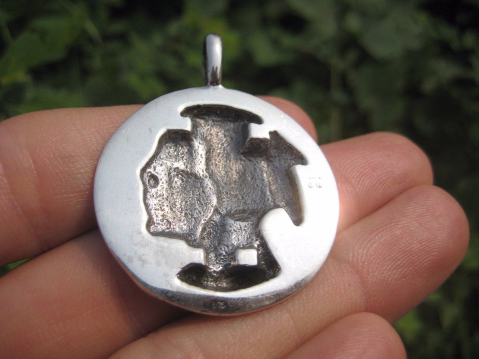 925 Silver Native American Indian pendant necklace Thailand jewelry art A2