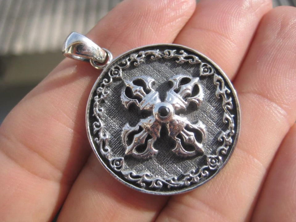 925 Silver Viswa Vajra Pendant Necklace A7