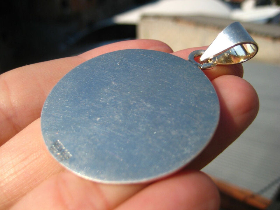 925 Silver Mayan Calendar Pendant Necklace Taxco Mexico A3486