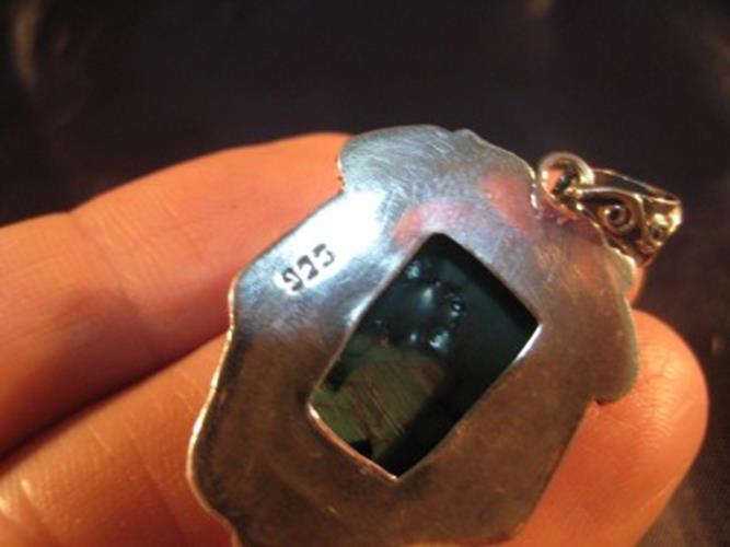 925 Silver Tibetan Turquoise stone crystal Pendant   N3566