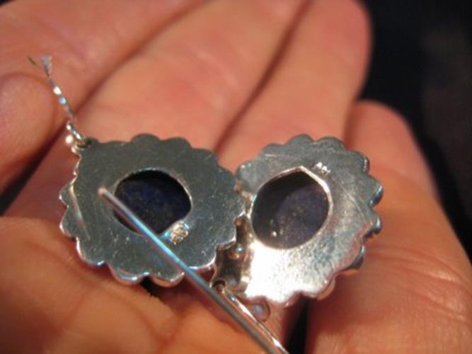 925 Silver Lapis Lazul Lazuli earrings earring  N4877