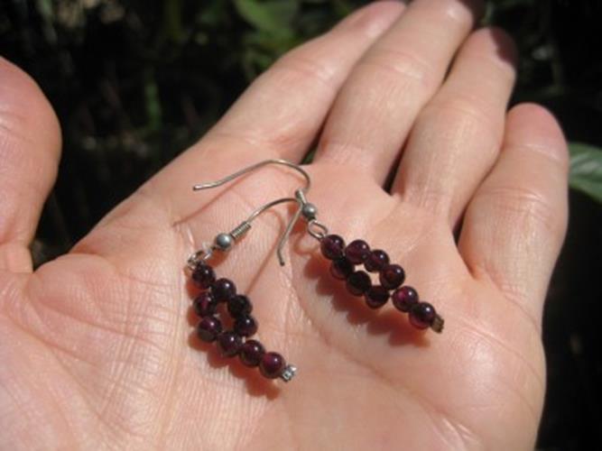 925 Silver Garnet crystal stone earrings earring Thailand N2644