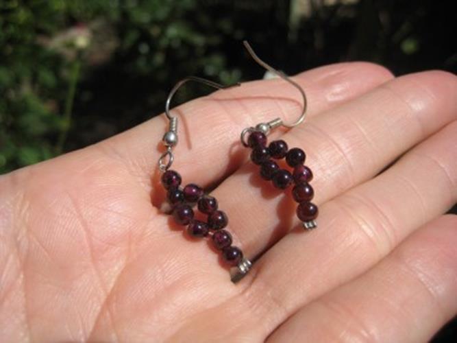 925 Silver Garnet crystal stone earrings earring Thailand N2644