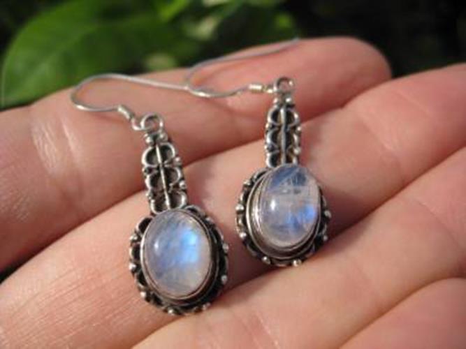 925 Silver Moonstone pair Earrings Earring N4866