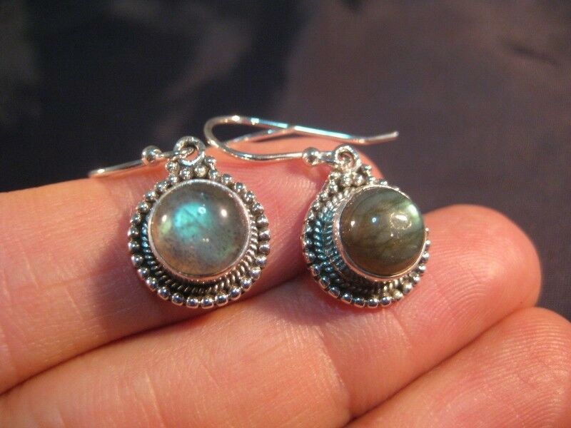 925 Silver Labradorite stone crystal stone earrings N69778