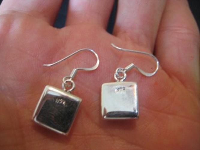 925 Silver Shiva eye sea shell earrings Thailand N3755