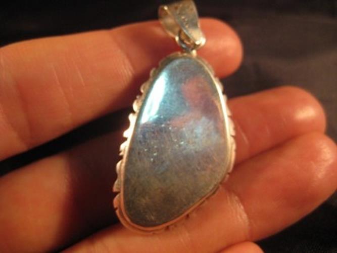 925 Silver Arizona Turquoise crystal Pendant Necklace Jewelry N4655