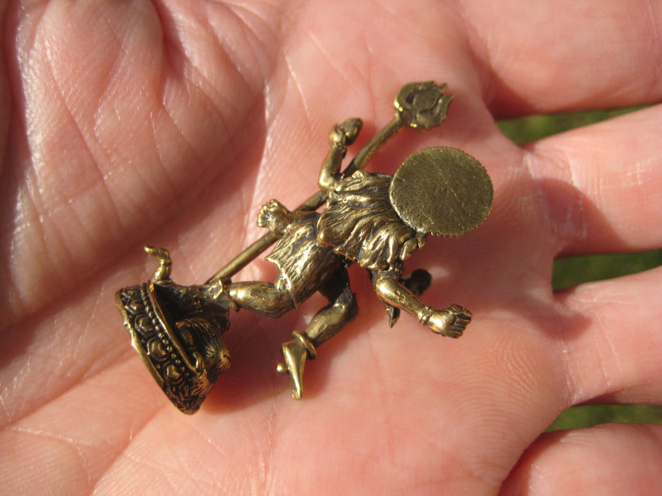 Small Brass metal Shiva statue Amulet Hindu Dance of Destruction A8266
