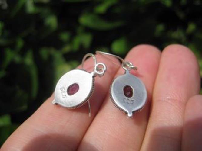 925 Silver Amethyst stone Earrings Earring jewelry Nepal himalayan N3877