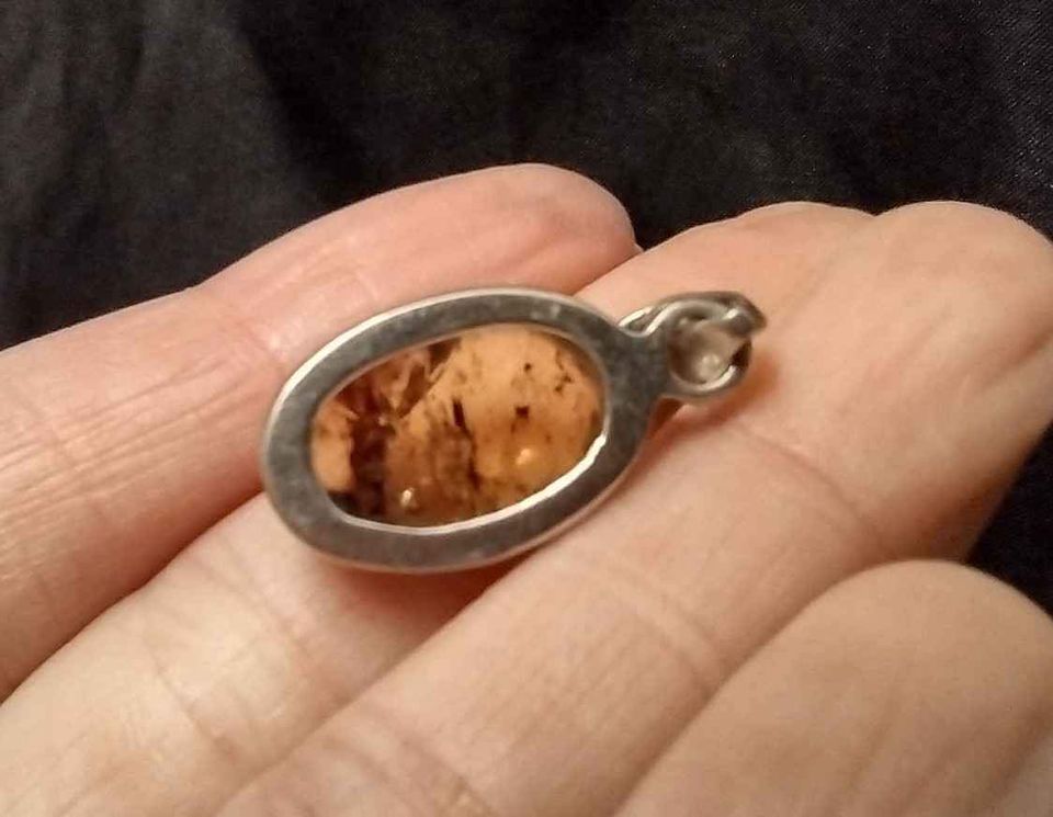 925 Silver Chiapas Amber pendant Taxco Mexico CH3486