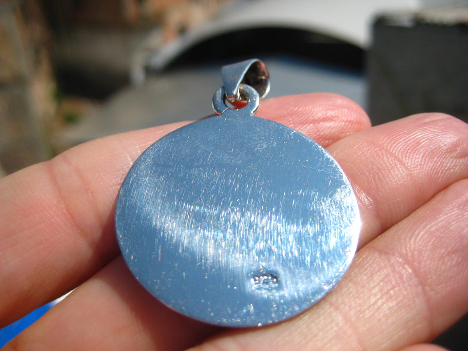 925 Silver Mayan Aztec God Pendant Necklace Taxco Mexico A3755