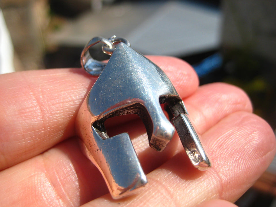 925 Silver Roman Greek Gladiator Helmet Taxco Mexico A7599