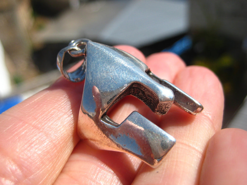 925 Silver Roman Greek Gladiator Helmet Taxco Mexico A7599