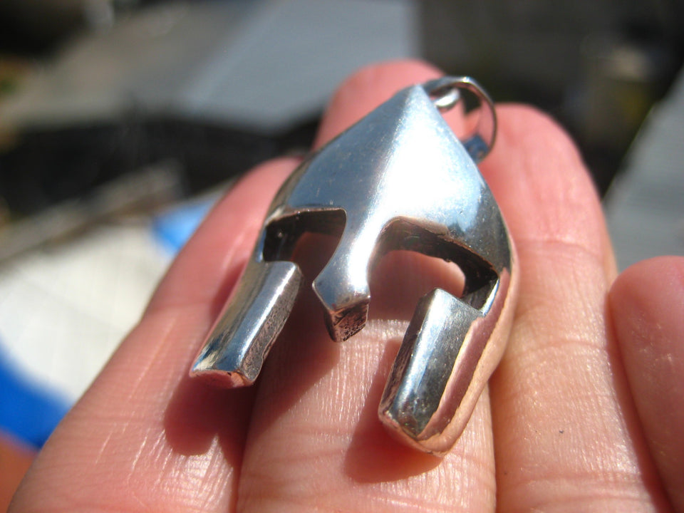 925 Silver Roman Greek Gladiator Helmet Taxco Mexico A7599