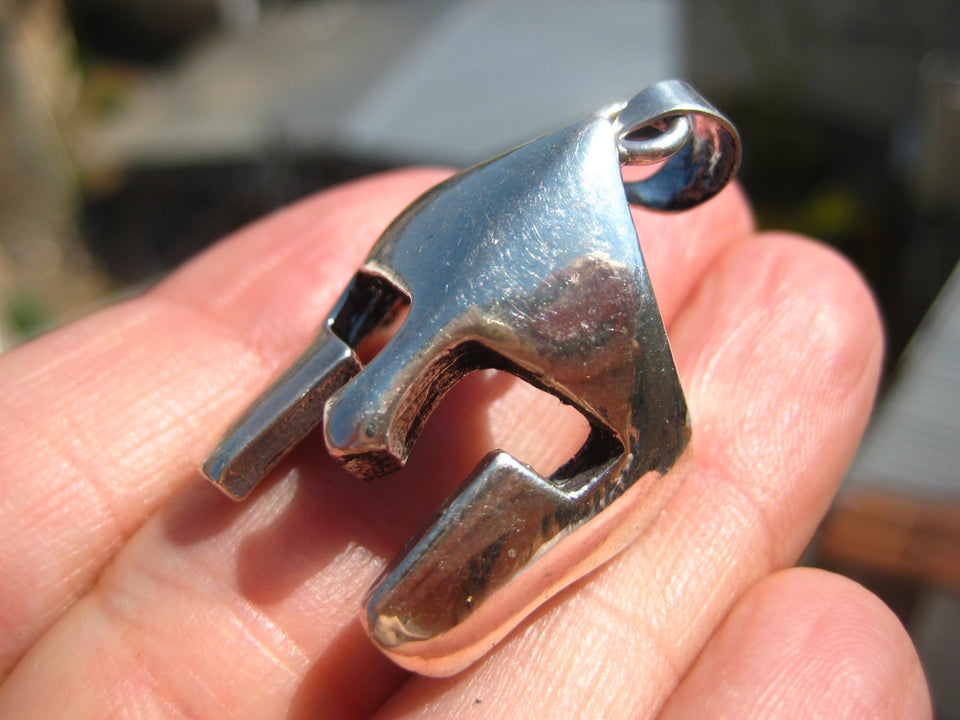 925 Silver Roman Greek Gladiator Helmet Taxco Mexico A7599