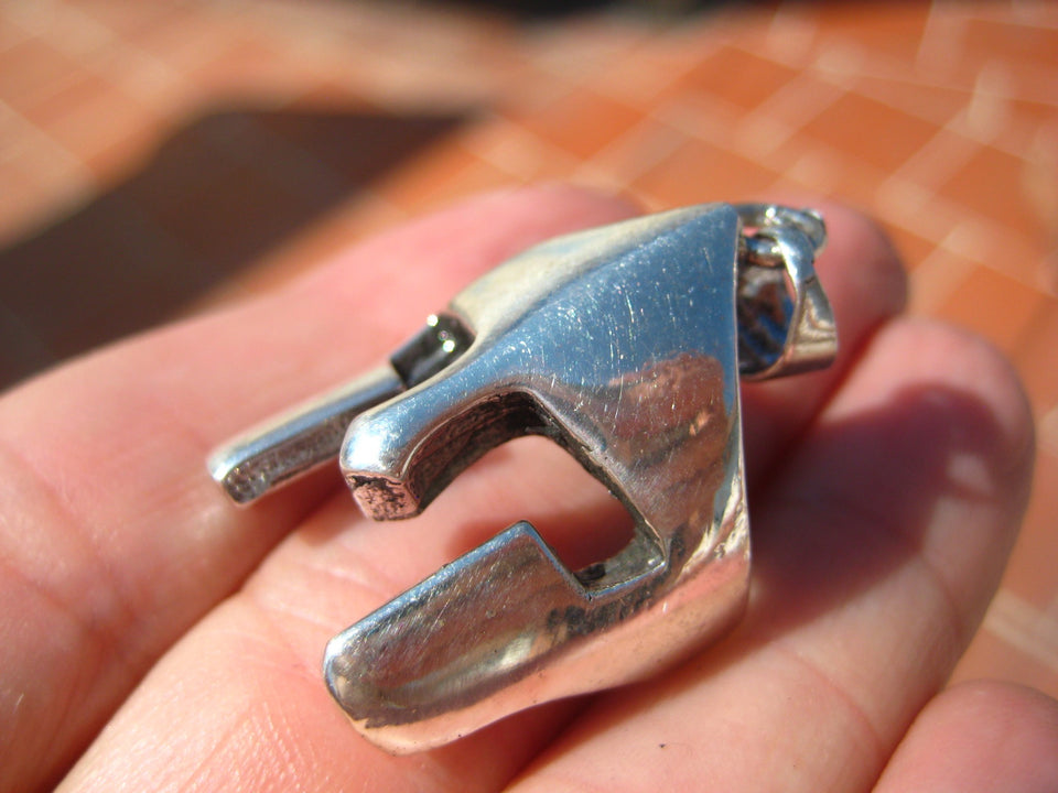 925 Silver Roman Greek Gladiator Helmet Taxco Mexico A7599