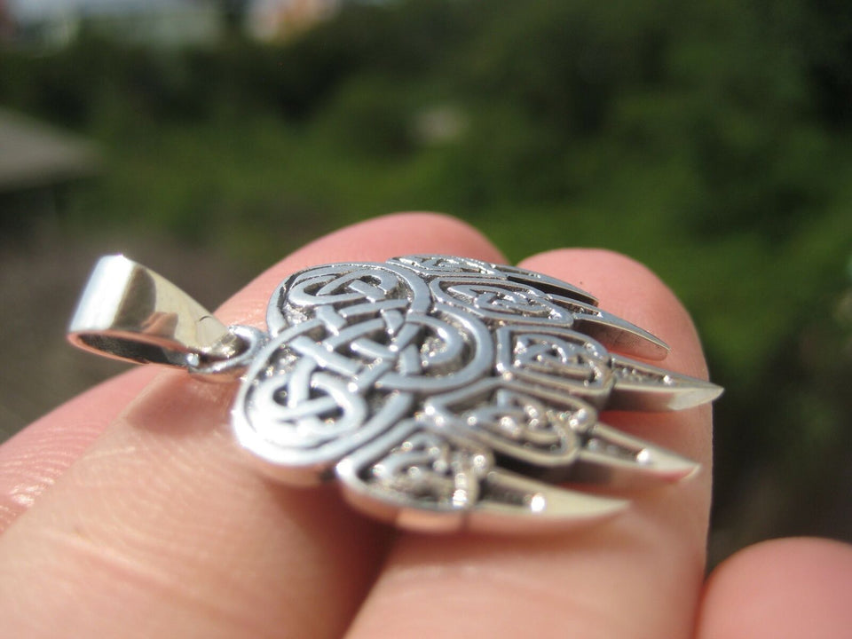 925 Silver Bear Claw Viking Celtic Pendant Thailand jewelry art EB4077