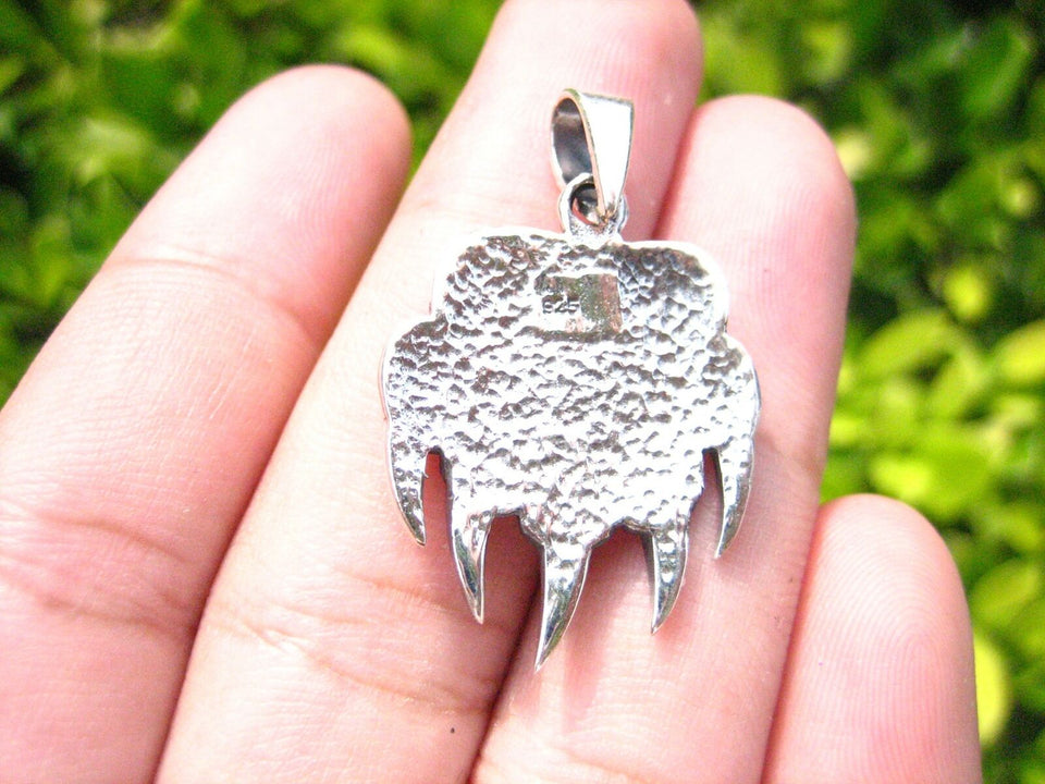 925 Silver Bear Claw Viking Celtic Pendant Thailand jewelry art EB4077