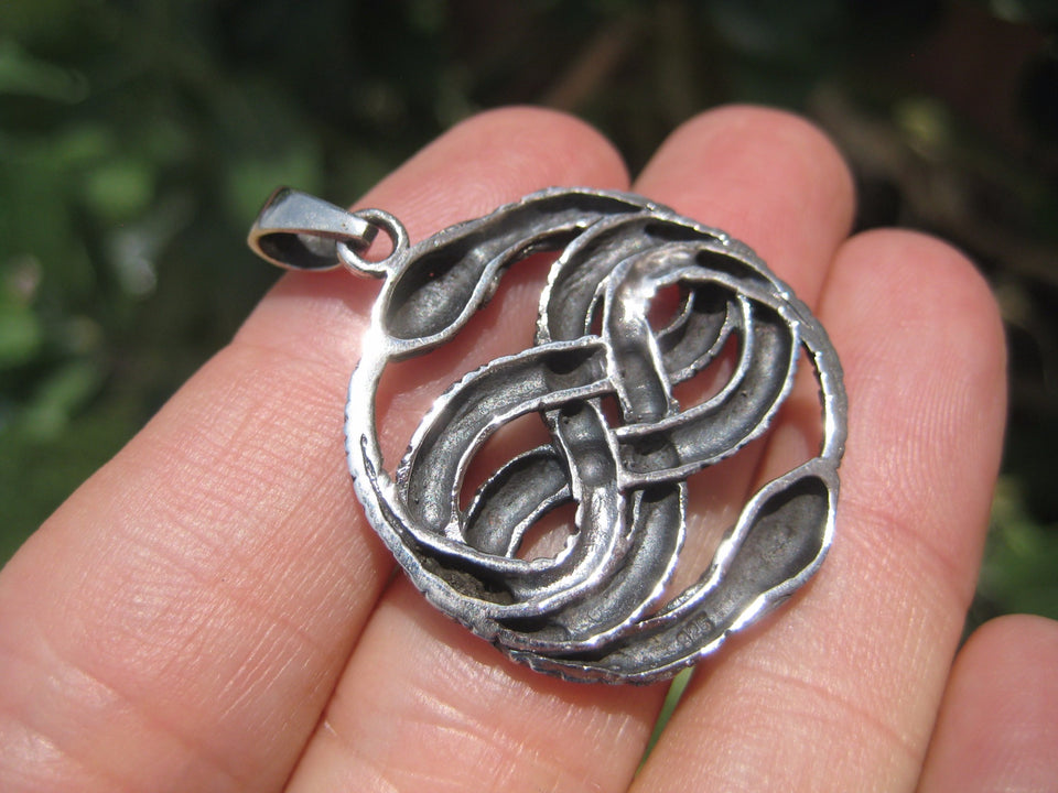 925 Silver Snake Pendant Necklace Thailand jewelry Art A5