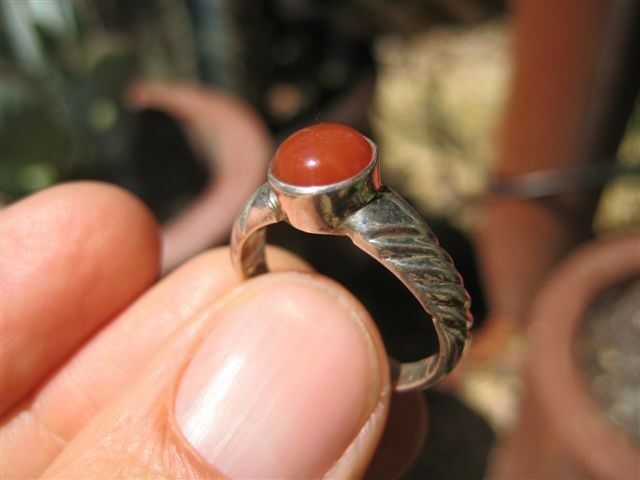 925 Silver Tibetan Coral Ring Nepal Jewelry Size 7.5 AN 3822