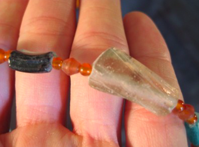 925 Silver Roman Glass Necklace antique beads 1700 YRS AN255