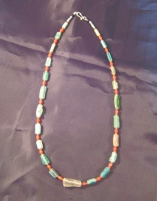 925 Silver Roman Glass Necklace antique beads 1700 YRS AN255