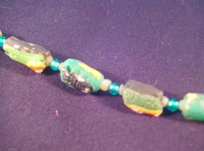 925 Silver Roman Empire Glass bead necklace 1700 yrs AN733