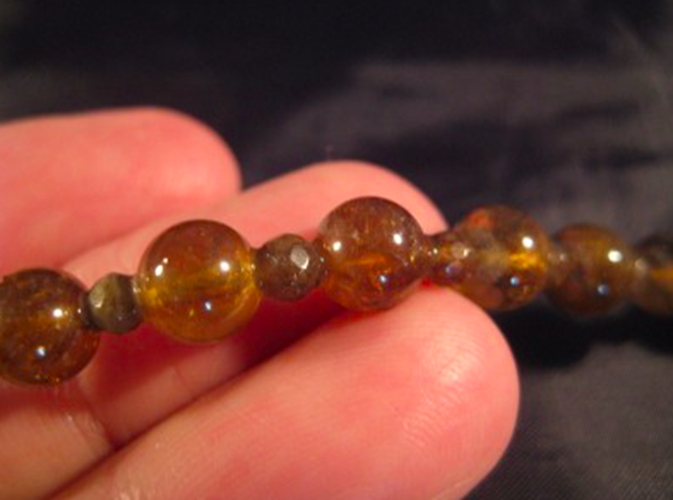 925 Silver Citrine crystal mineral stone necklace jewelry art Afghanistan AN274