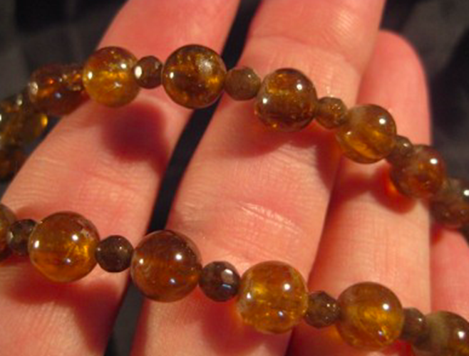 925 Silver Citrine crystal mineral stone necklace jewelry art Afghanistan AN274