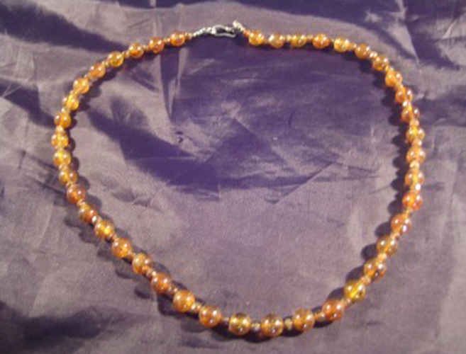 925 Silver Citrine crystal mineral stone necklace jewelry art Afghanistan AN274