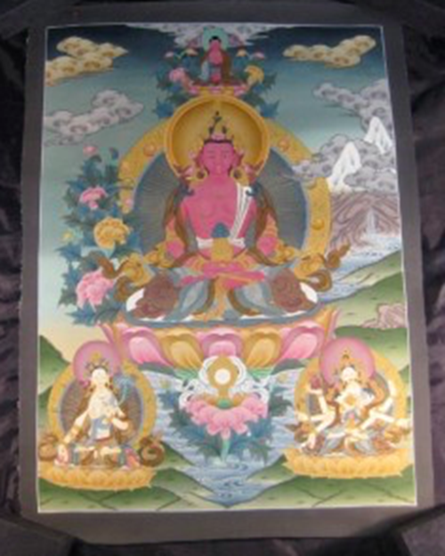 24 K Precision Purple Buddha Thangka Thangka Painting Nepal Himalayan Art N387