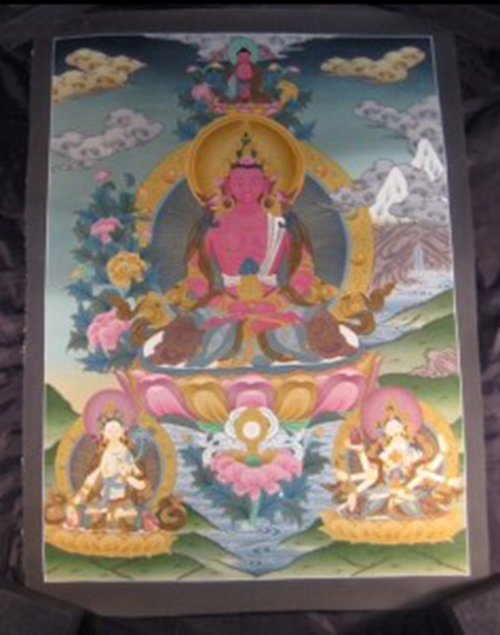 24 K Precision Purple Buddha Thangka Thangka Painting Nepal Himalayan Art N387