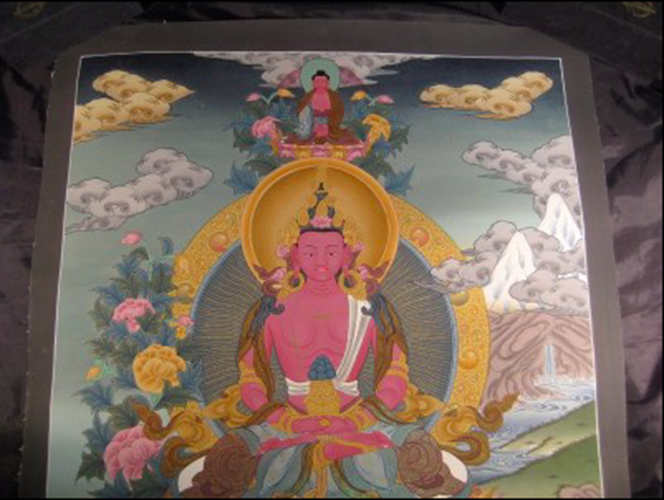 24 K Precision Purple Buddha Thangka Thangka Painting Nepal Himalayan Art N387