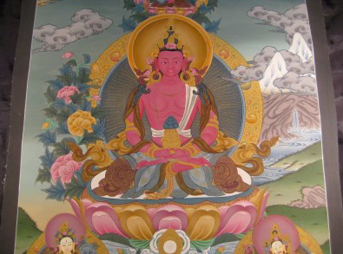24 K Precision Purple Buddha Thangka Thangka Painting Nepal Himalayan Art N387