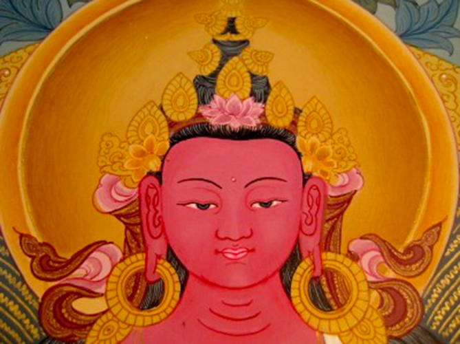 24 K Precision Purple Buddha Thangka Thangka Painting Nepal Himalayan Art N387