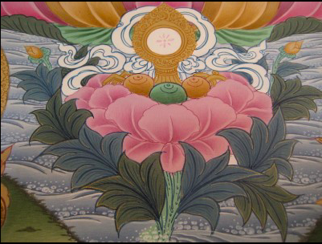 24 K Precision Purple Buddha Thangka Thangka Painting Nepal Himalayan Art N387